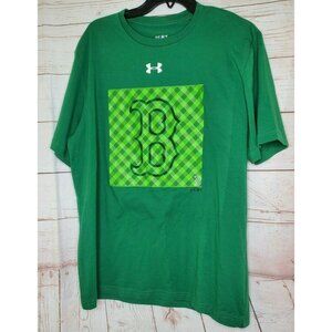 Loose Large Green Boston Red Sox B Logo Heat Gear T Shirt